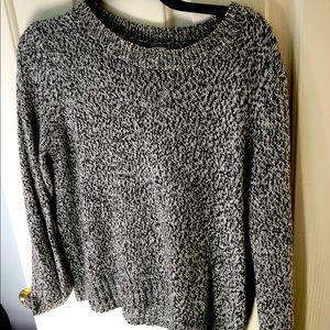 Black and white crewneck sweater